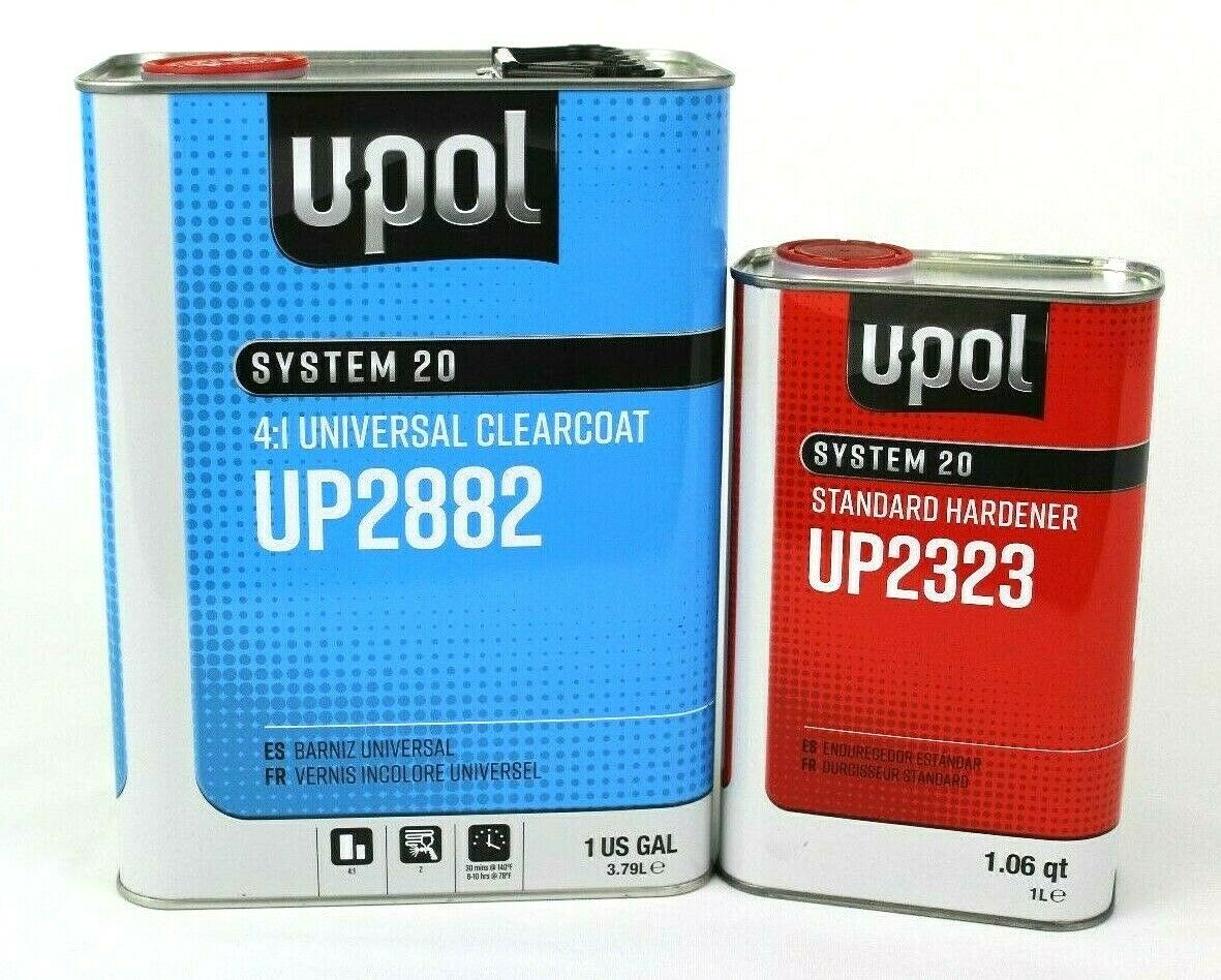 U-pol Universal Urethane Clear Coat Gallon Kit Up2882 W/up2323 Std Hardner Upol