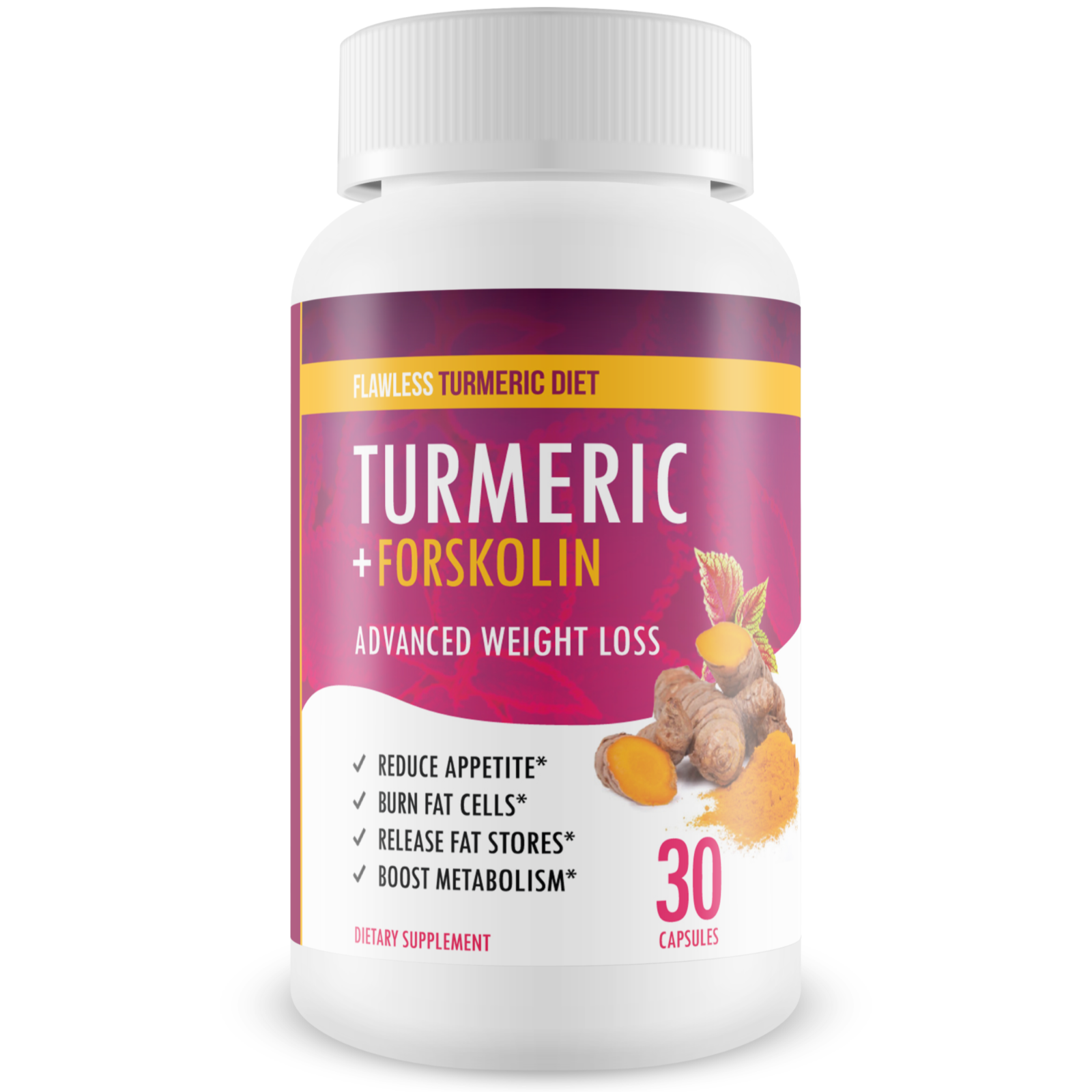 Flawless Turmeric Diet - Turmeric + Forskolin Advanced Weight Loss Formula