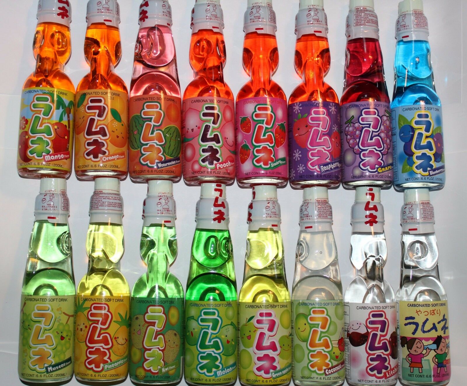 Ramune Japanese Soda Hata Carbonated Marble Soft Drink (25 Flavors)