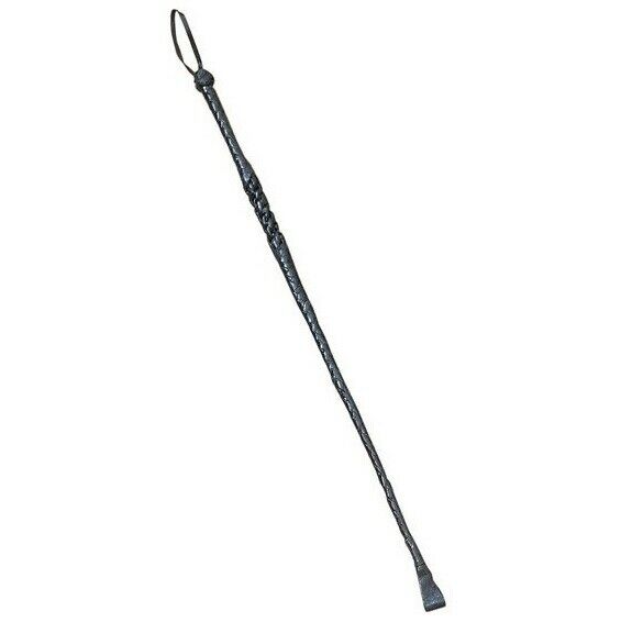 Riding Crop Whip | 27" Black Genuine Leather Functional Horse Costume Prop